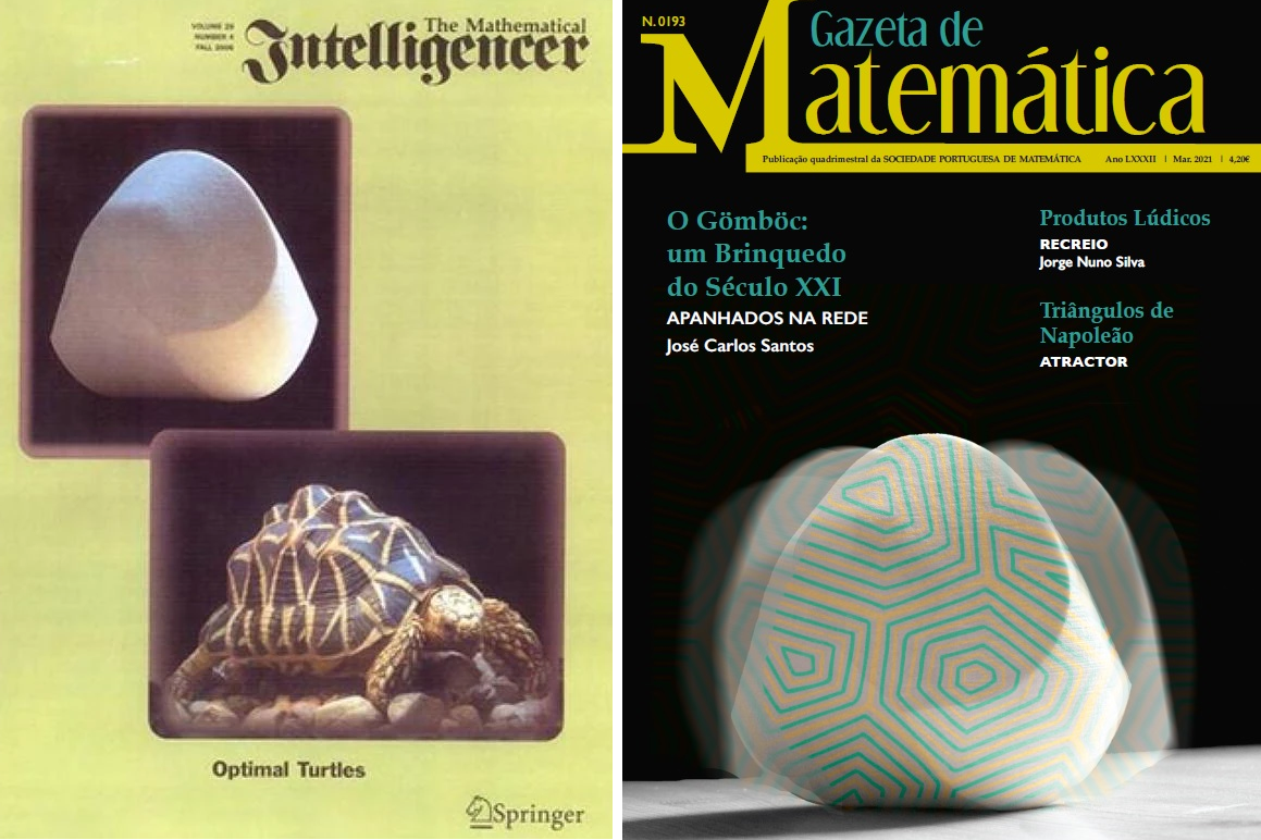 The Gömböc on the cover of the Mathematical Intelligencer, 2006 and Gazéta de Matematica, 2021