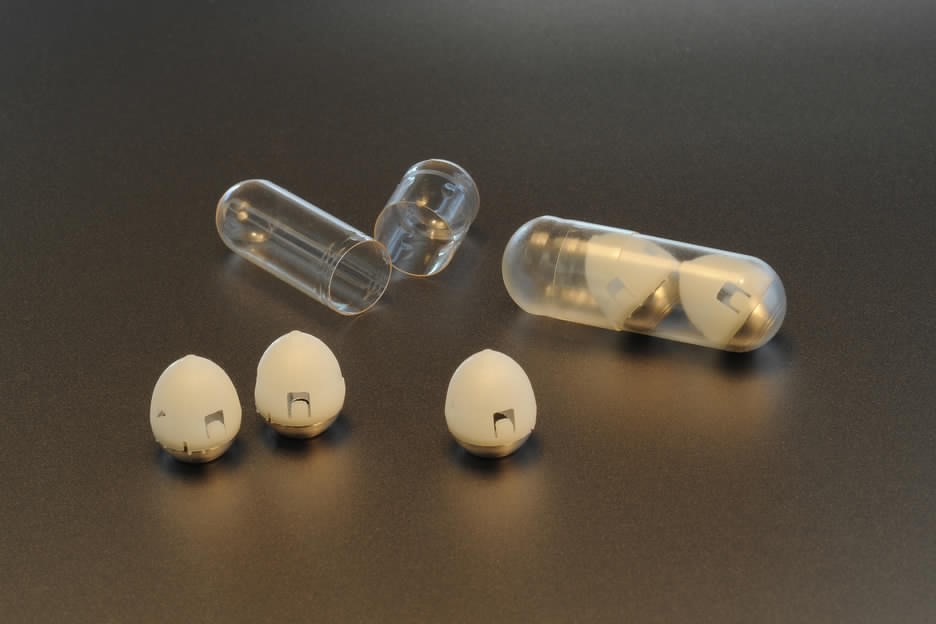Az MIT-Harvard-Novo Nordisk kutatócsoport által kifejlesztett Gömböc alakú, lenyelhető inzulinkapszula